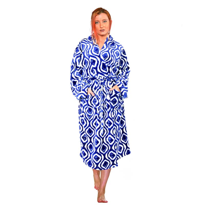 Home Soft Things Men & Women Bathrobe Printed Flannel Fleece Cloth