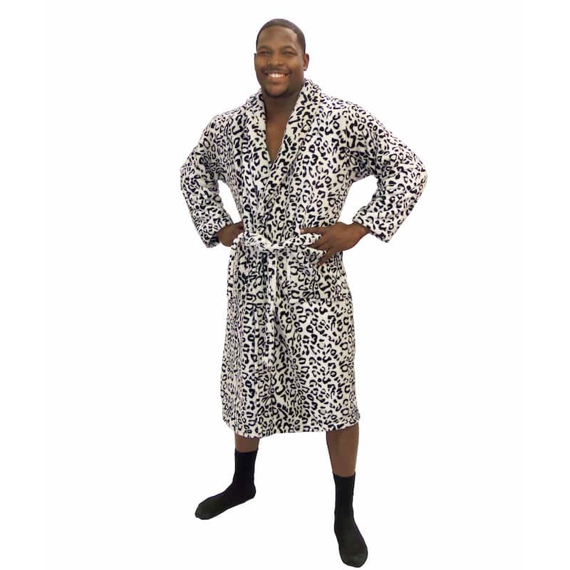 Home Soft Things Men & Women Bathrobe Printed Flannel Fleece Cloth