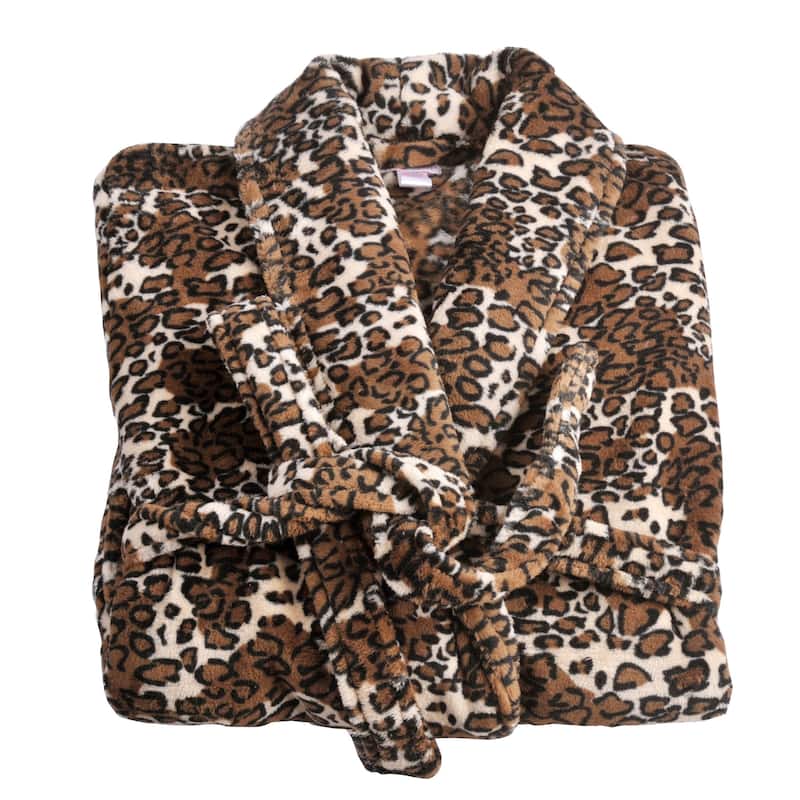 Home Soft Things Men & Women Bathrobe Printed Flannel Fleece Cloth