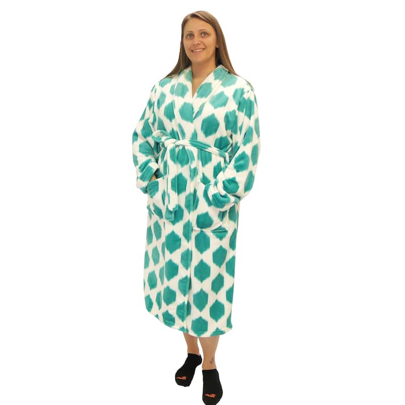 Home Soft Things Men & Women Bathrobe Printed Flannel Fleece Cloth