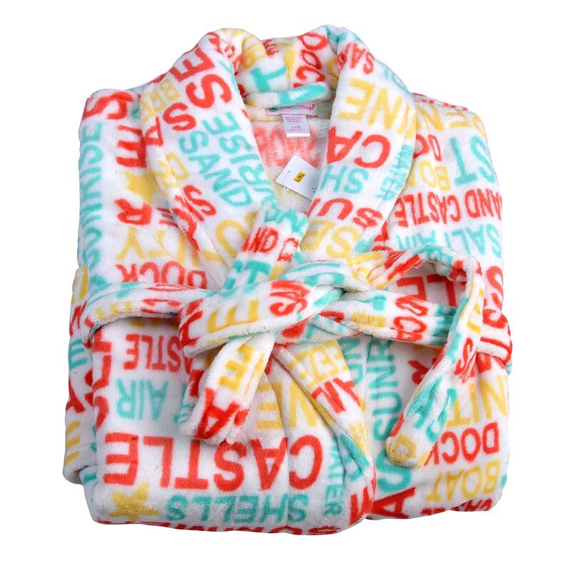 Home Soft Things Men & Women Bathrobe Printed Flannel Fleece Cloth