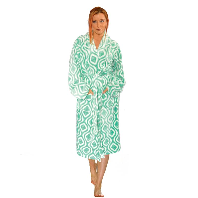 Home Soft Things Men & Women Bathrobe Printed Flannel Fleece Cloth