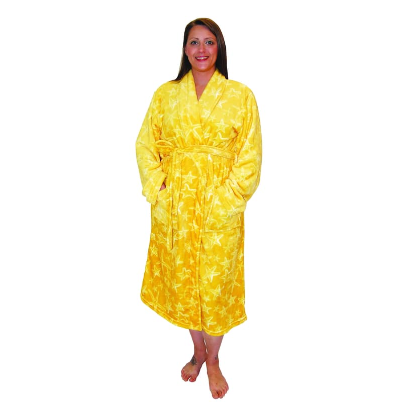 Home Soft Things Men & Women Bathrobe Printed Flannel Fleece Cloth