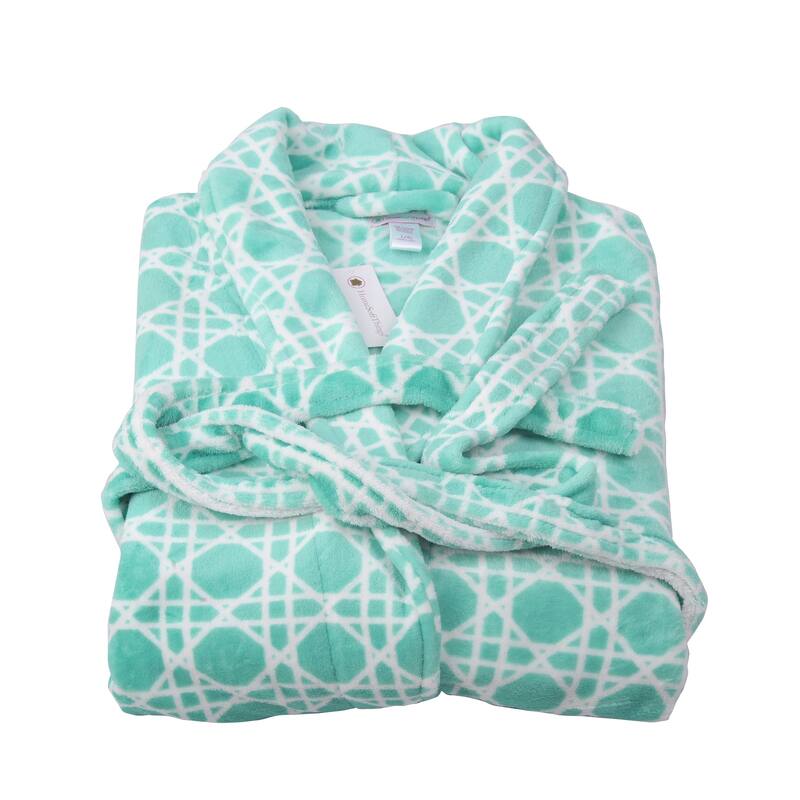 Home Soft Things Men & Women Bathrobe Printed Flannel Fleece Cloth