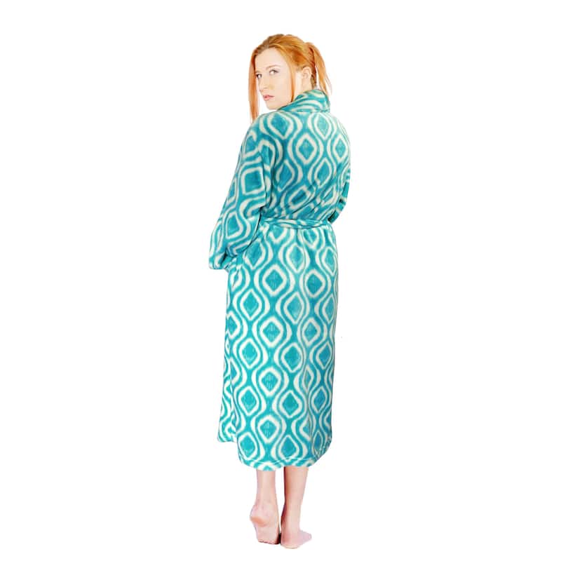 Home Soft Things Men & Women Bathrobe Printed Flannel Fleece Cloth