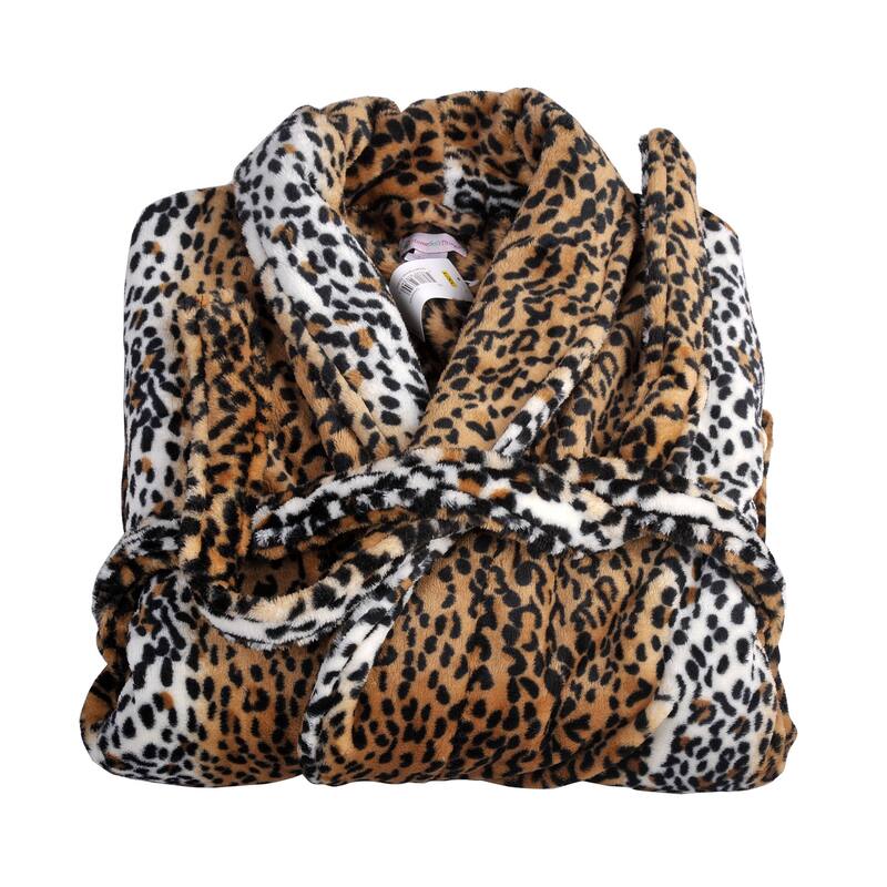 Home Soft Things Men & Women Bathrobe Printed Flannel Fleece Cloth