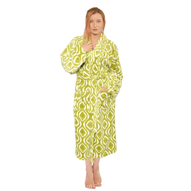 Home Soft Things Men & Women Bathrobe Printed Flannel Fleece Cloth