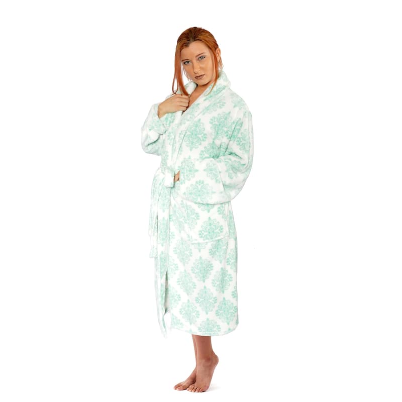 Home Soft Things Men & Women Bathrobe Printed Flannel Fleece Cloth