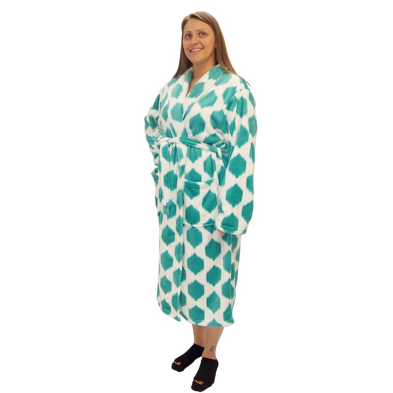 Home Soft Things Men & Women Bathrobe Printed Flannel Fleece Cloth