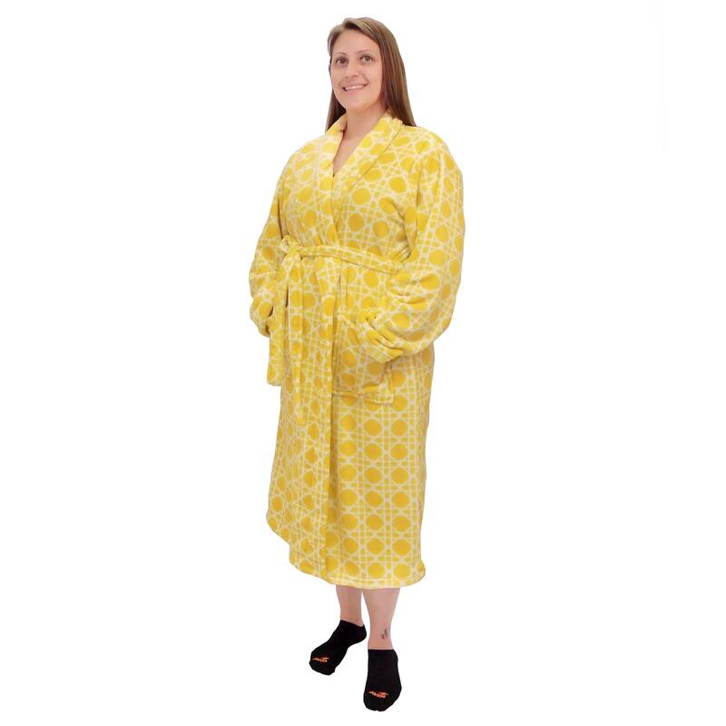 Home Soft Things Men & Women Bathrobe Printed Flannel Fleece Cloth