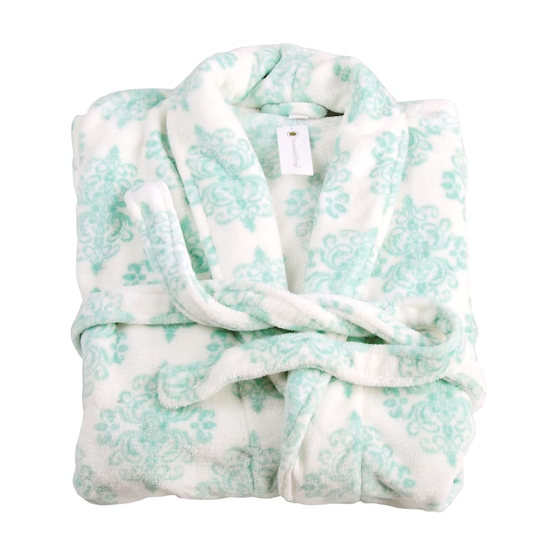 Home Soft Things Men & Women Bathrobe Printed Flannel Fleece Cloth