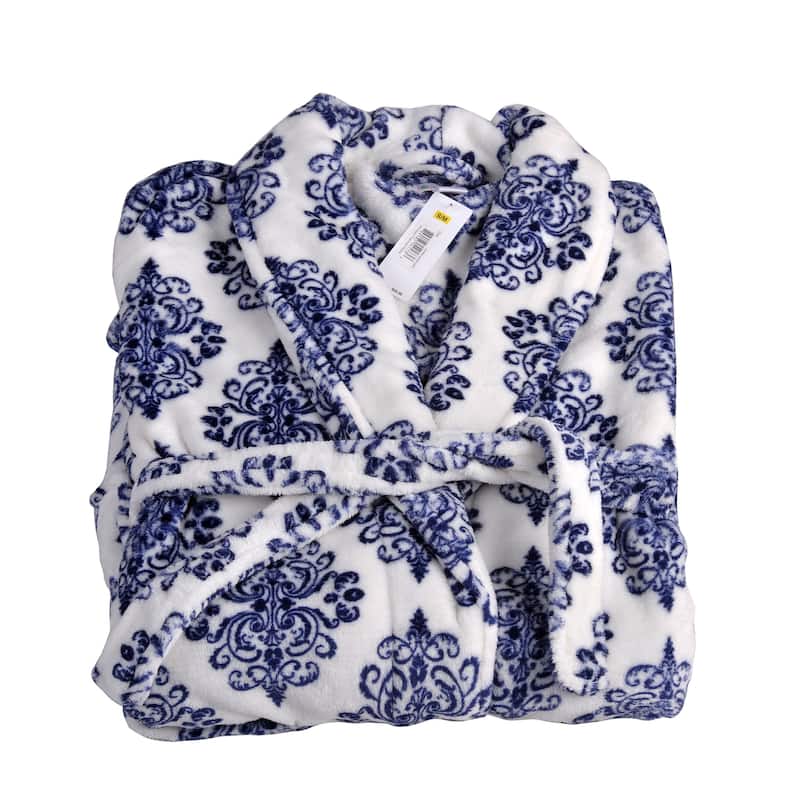Home Soft Things Men & Women Bathrobe Printed Flannel Fleece Cloth