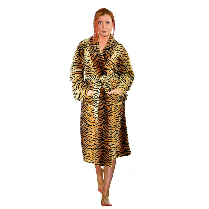 Home Soft Things Men & Women Bathrobe Printed Flannel Fleece Cloth