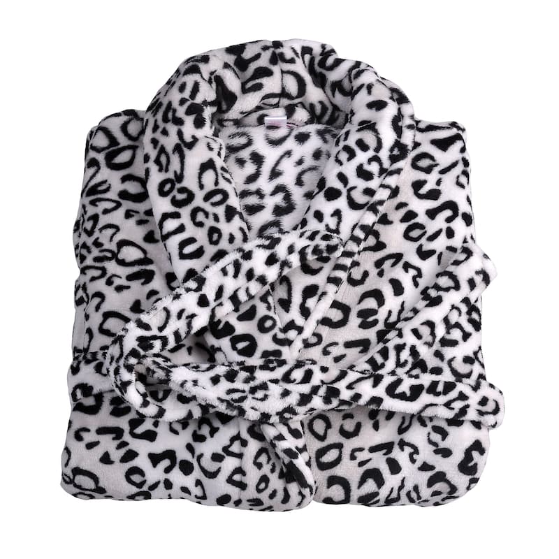 Home Soft Things Men & Women Bathrobe Printed Flannel Fleece Cloth
