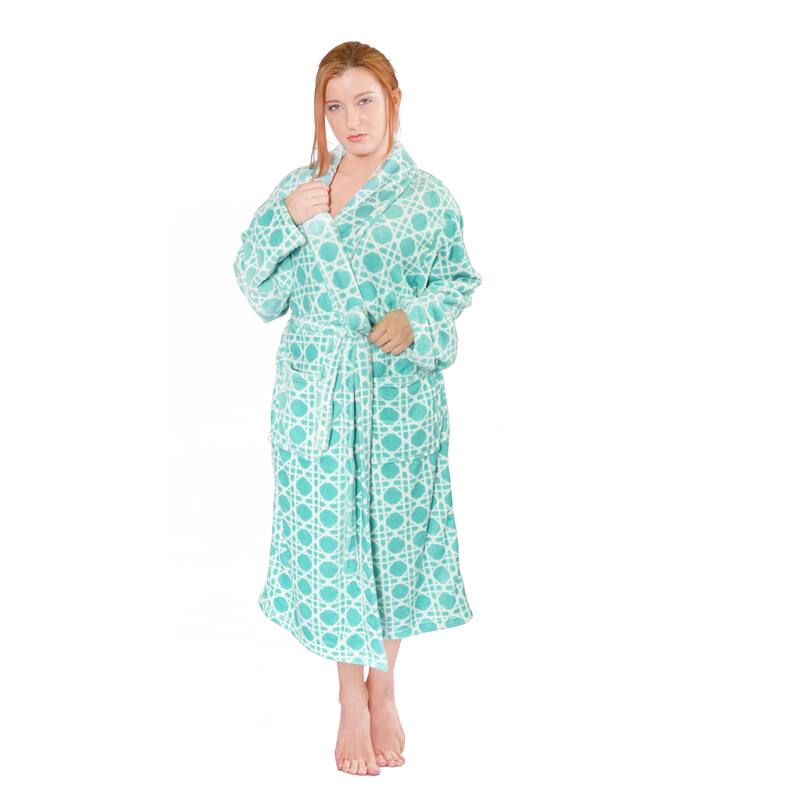 Home Soft Things Men & Women Bathrobe Printed Flannel Fleece Cloth