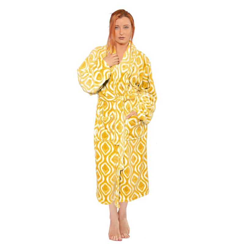 Home Soft Things Men & Women Bathrobe Printed Flannel Fleece Cloth