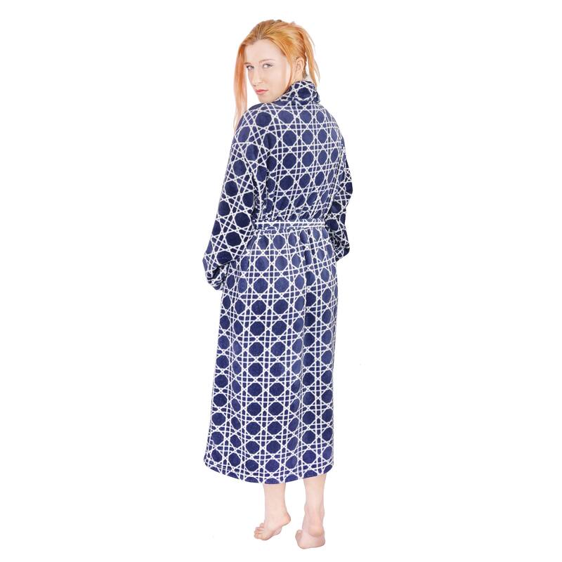 Home Soft Things Men & Women Bathrobe Printed Flannel Fleece Cloth