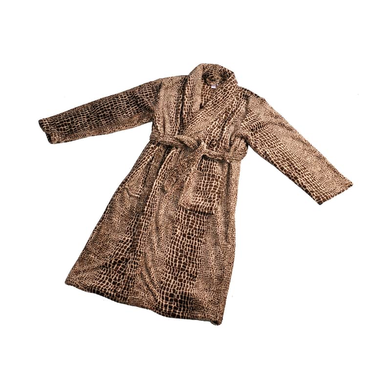 Home Soft Things Men & Women Bathrobe Printed Flannel Fleece Cloth