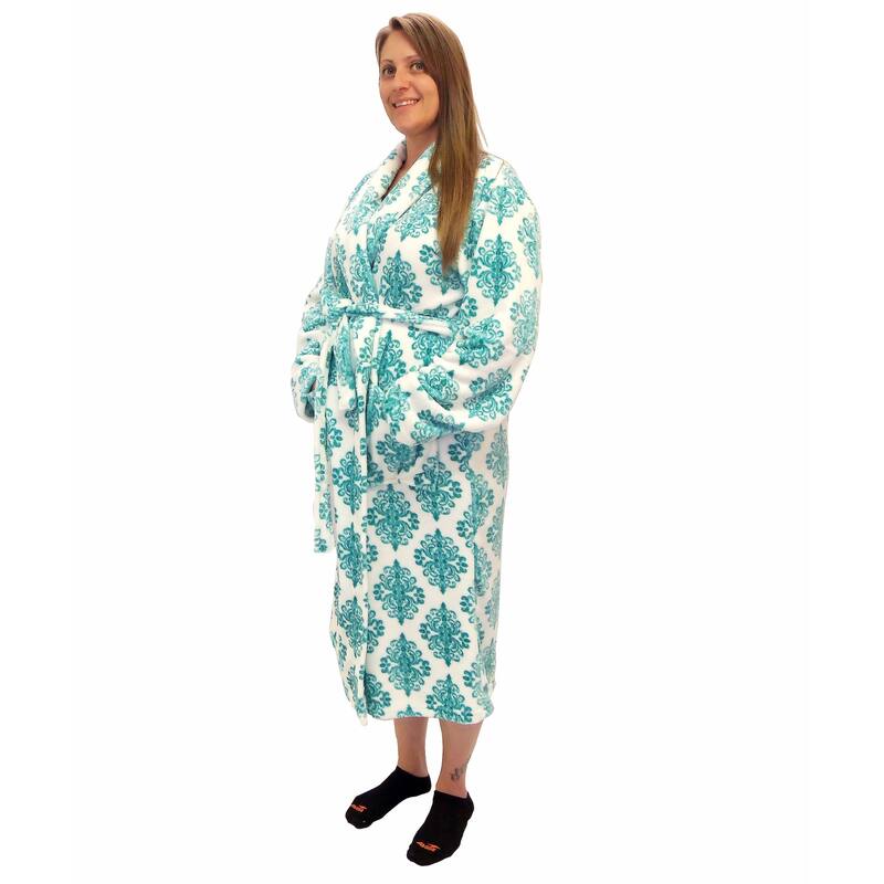 Home Soft Things Men & Women Bathrobe Printed Flannel Fleece Cloth