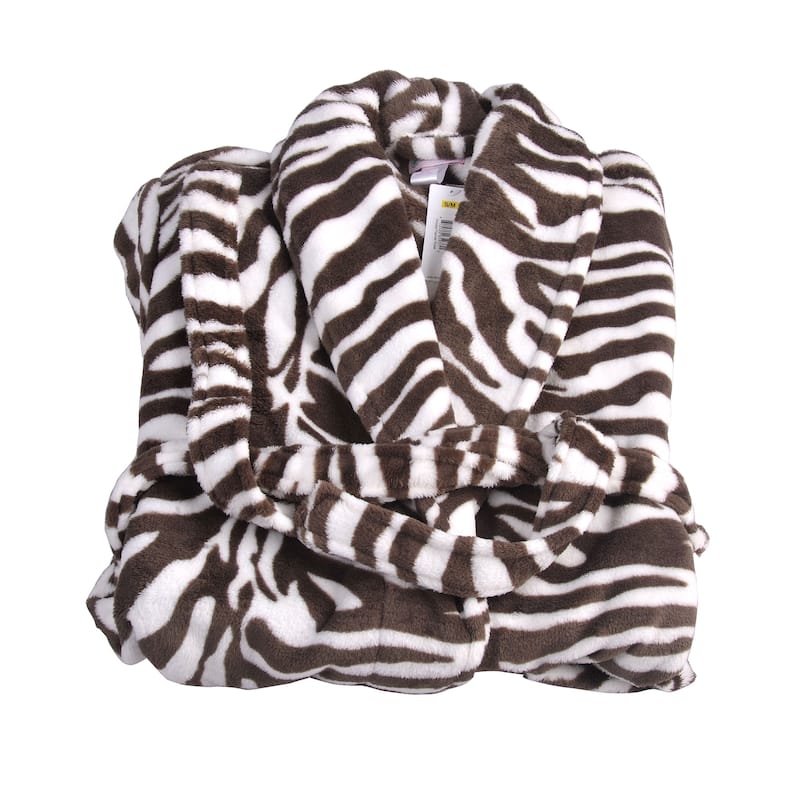 Home Soft Things Men & Women Bathrobe Printed Flannel Fleece Cloth