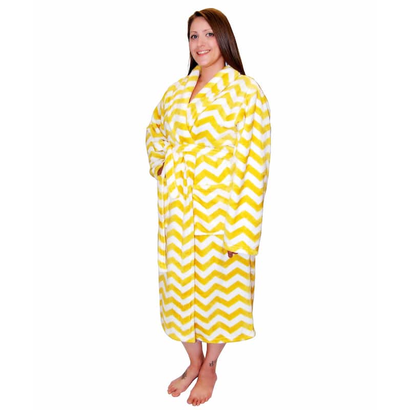 Home Soft Things Men & Women Bathrobe Printed Flannel Fleece Cloth