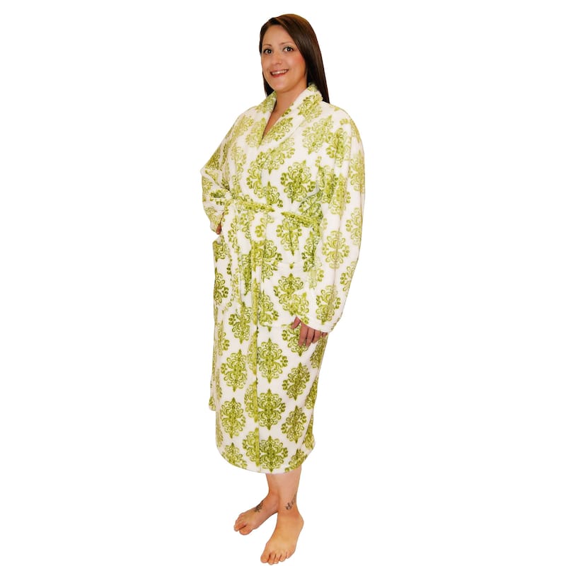 Home Soft Things Men & Women Bathrobe Printed Flannel Fleece Cloth