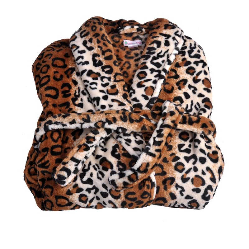 Home Soft Things Men & Women Bathrobe Printed Flannel Fleece Cloth