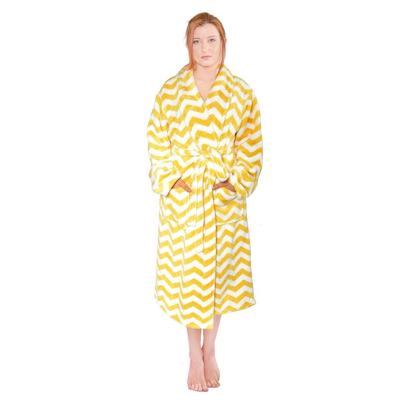 Home Soft Things Men & Women Bathrobe Printed Flannel Fleece Cloth