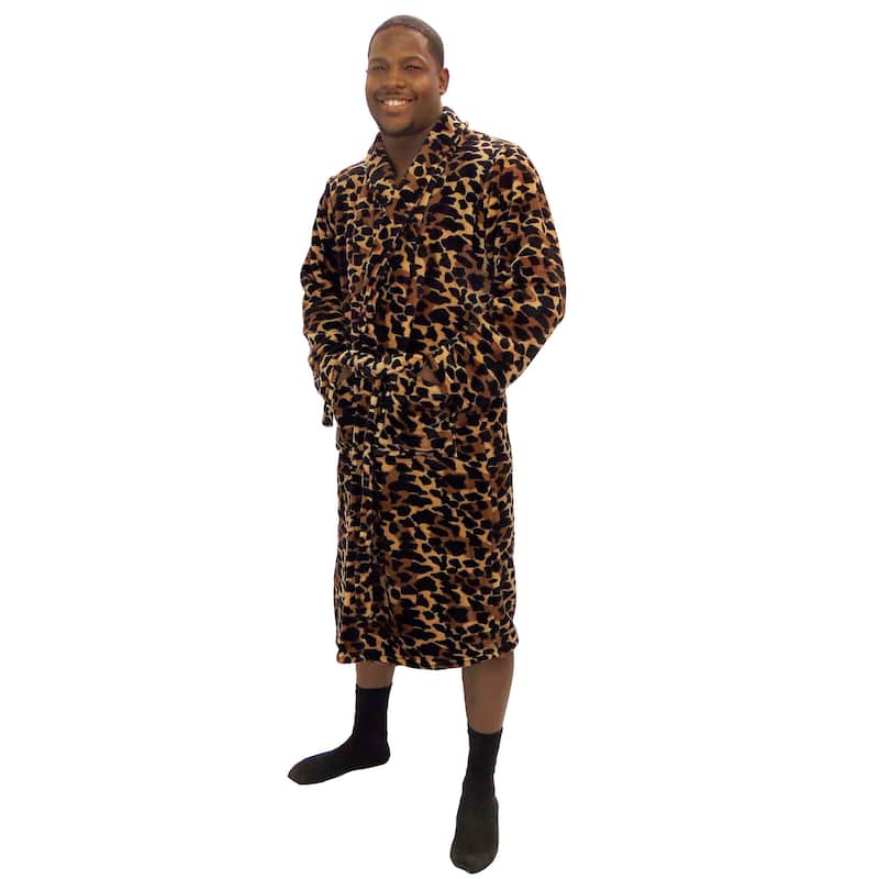 Home Soft Things Men & Women Bathrobe Printed Flannel Fleece Cloth
