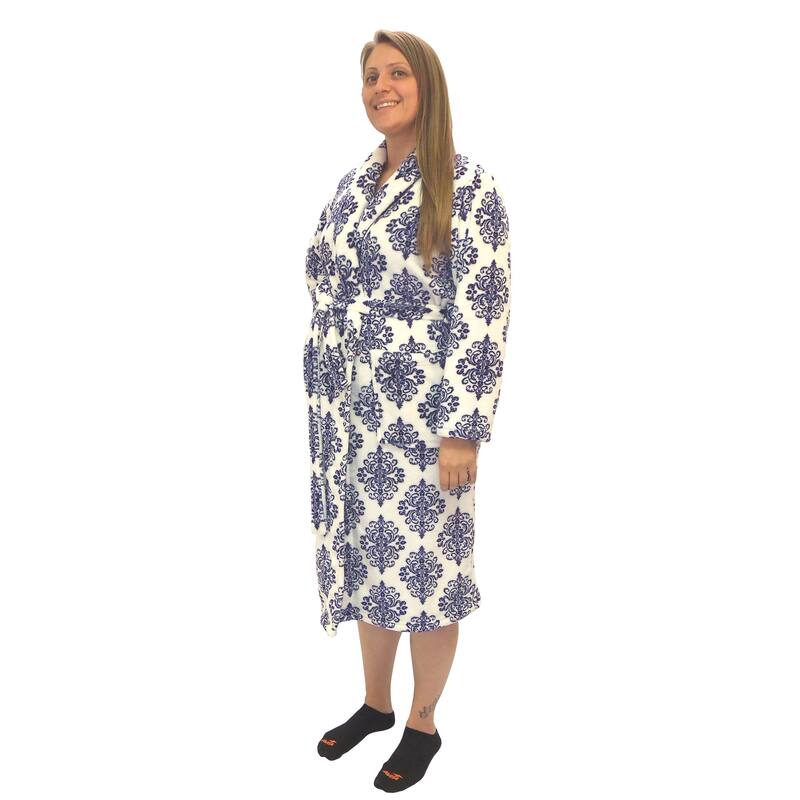 Home Soft Things Men & Women Bathrobe Printed Flannel Fleece Cloth