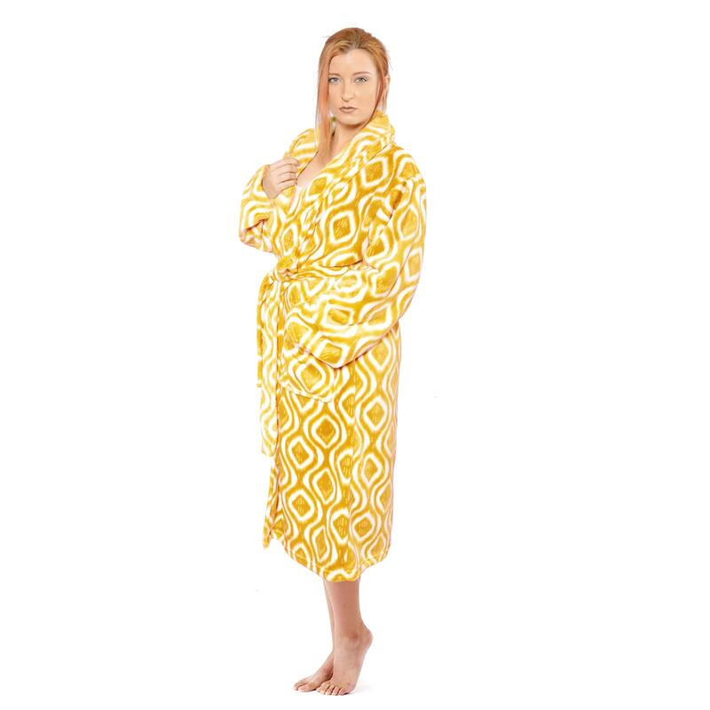 Home Soft Things Men & Women Bathrobe Printed Flannel Fleece Cloth