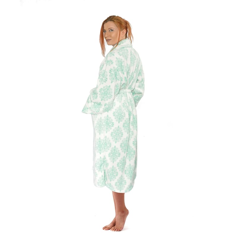 Home Soft Things Men & Women Bathrobe Printed Flannel Fleece Cloth