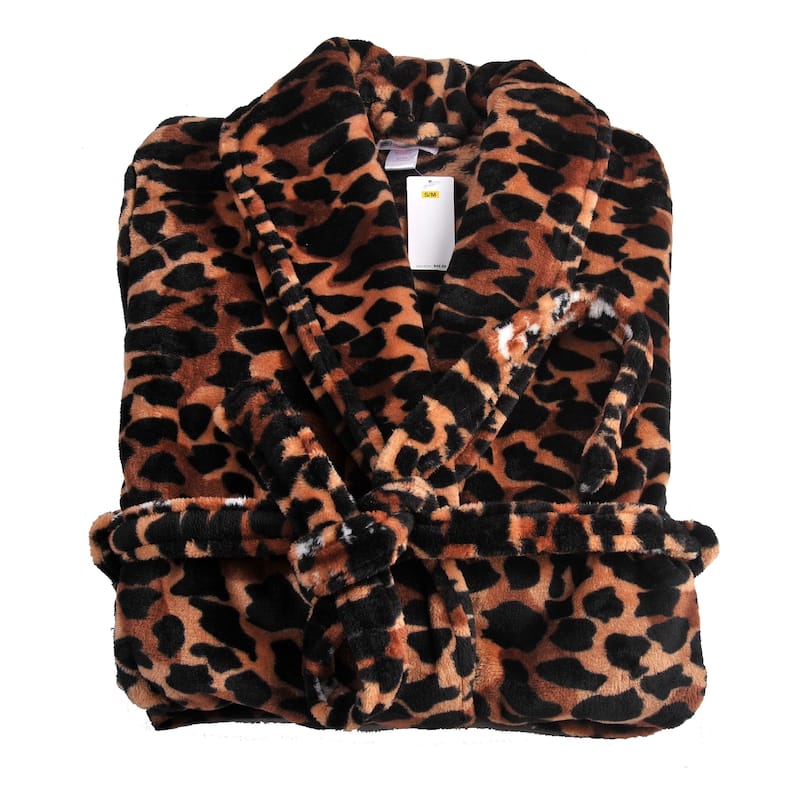 Home Soft Things Men & Women Bathrobe Printed Flannel Fleece Cloth