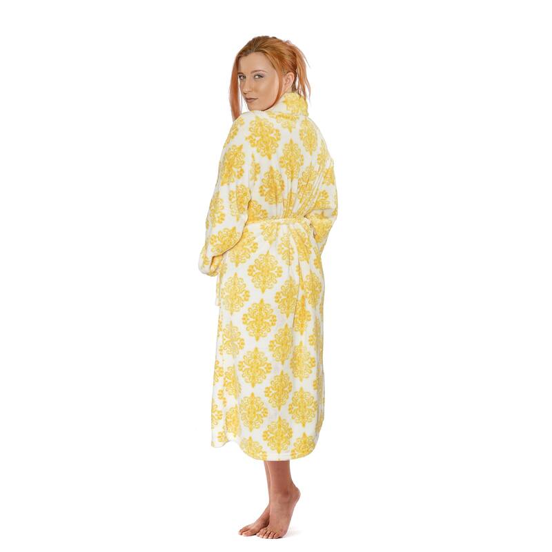 Home Soft Things Men & Women Bathrobe Printed Flannel Fleece Cloth