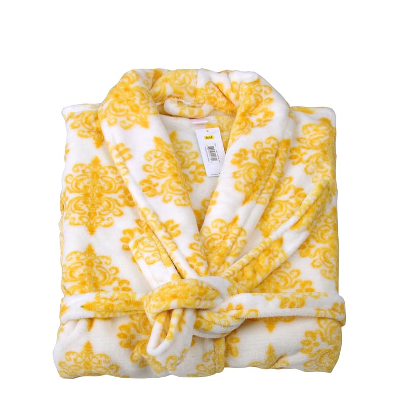 Home Soft Things Men & Women Bathrobe Printed Flannel Fleece Cloth