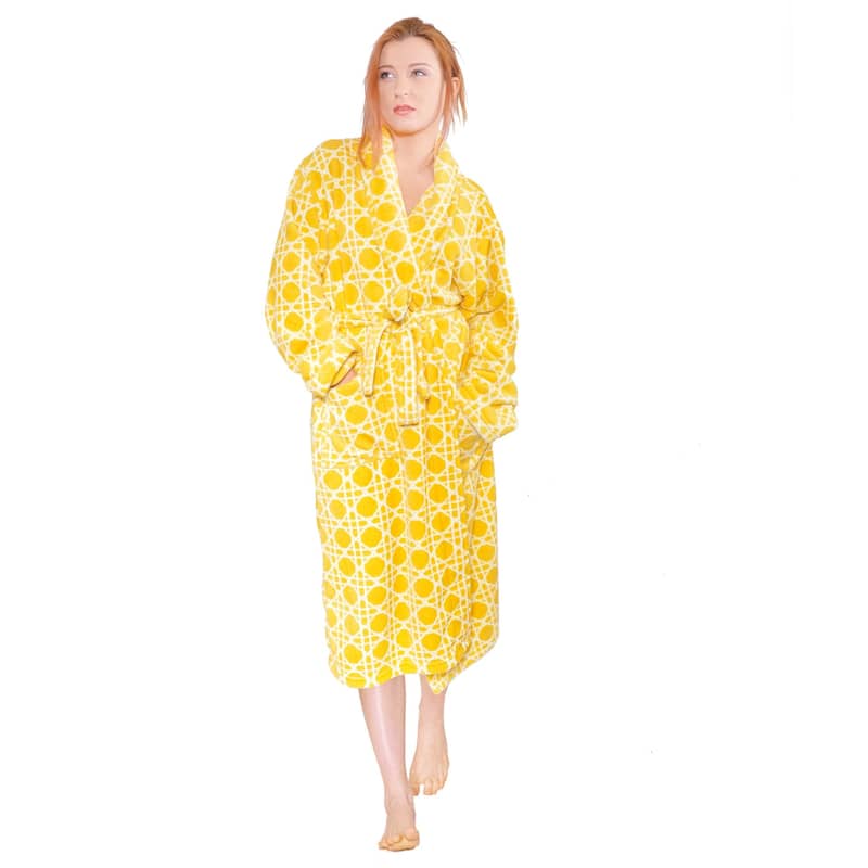 Home Soft Things Men & Women Bathrobe Printed Flannel Fleece Cloth