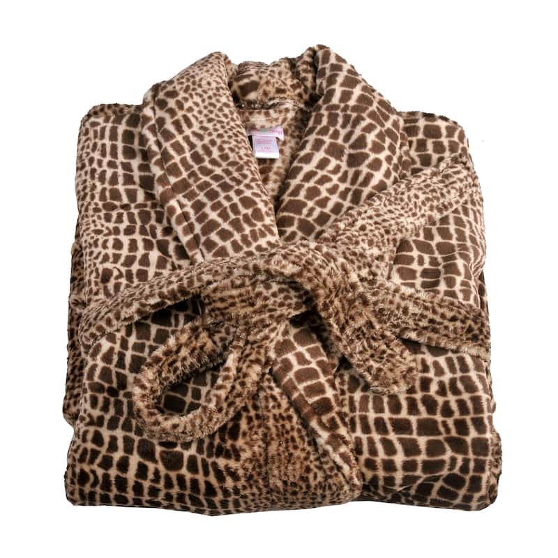 Home Soft Things Men & Women Bathrobe Printed Flannel Fleece Cloth