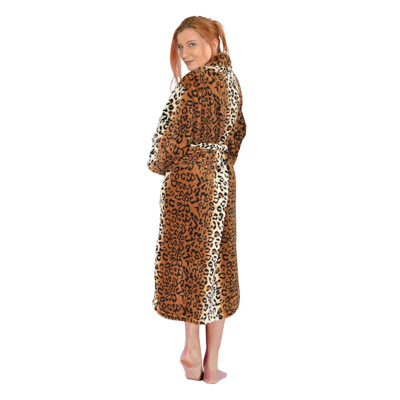 Home Soft Things Men & Women Bathrobe Printed Flannel Fleece Cloth