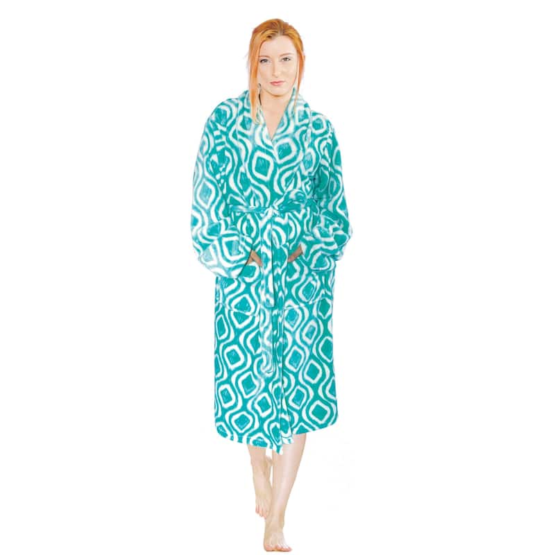 Home Soft Things Men & Women Bathrobe Printed Flannel Fleece Cloth