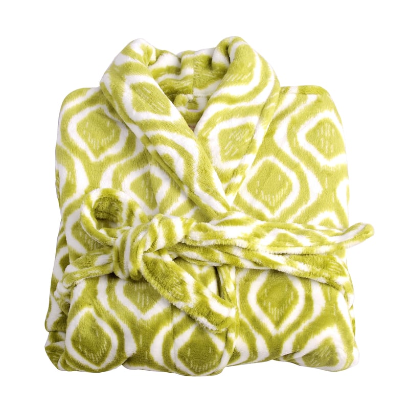 Home Soft Things Men & Women Bathrobe Printed Flannel Fleece Cloth
