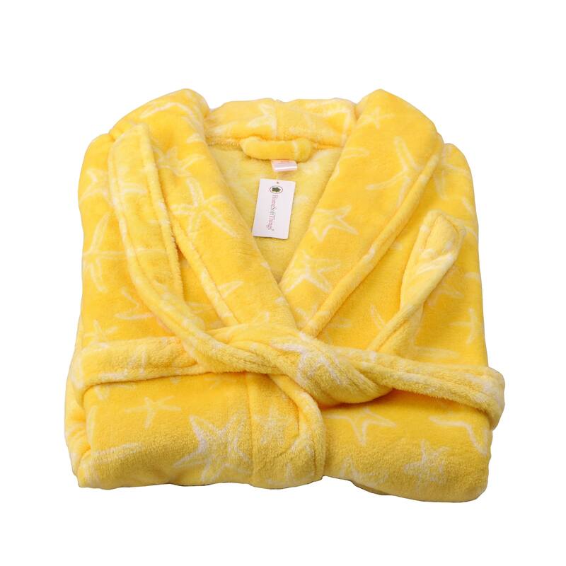 Home Soft Things Men & Women Bathrobe Printed Flannel Fleece Cloth