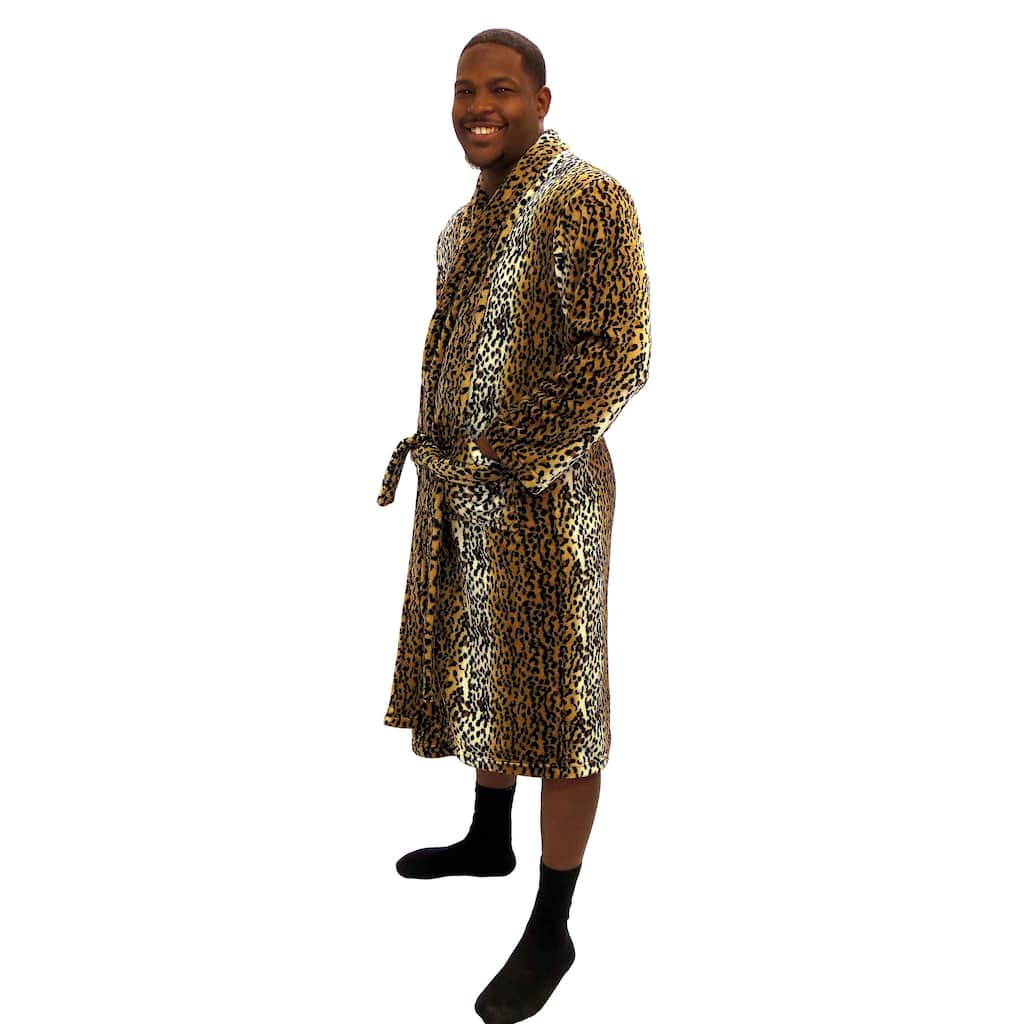 Home Soft Things Men & Women Bathrobe Printed Flannel Fleece Cloth