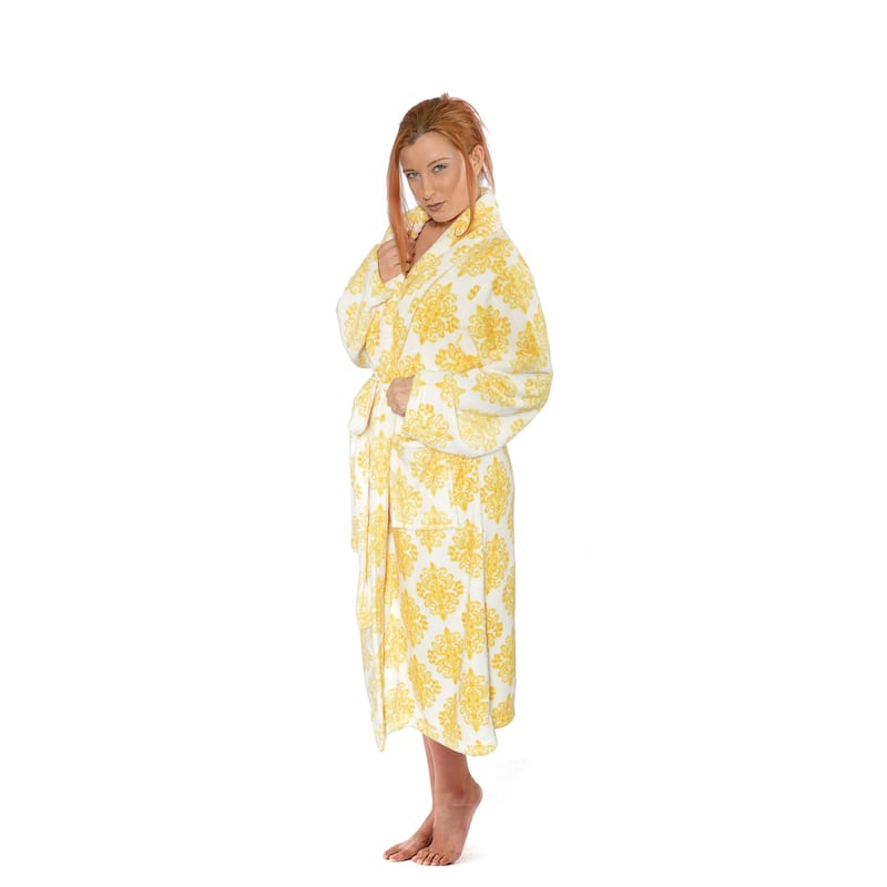 Home Soft Things Men & Women Bathrobe Printed Flannel Fleece Cloth