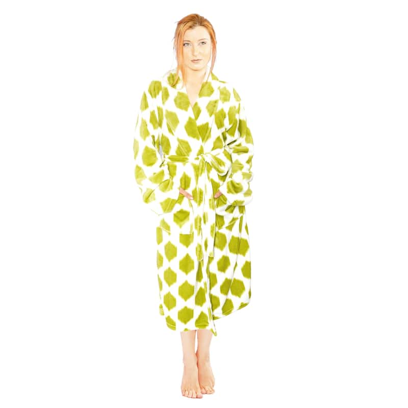 Home Soft Things Men & Women Bathrobe Printed Flannel Fleece Cloth