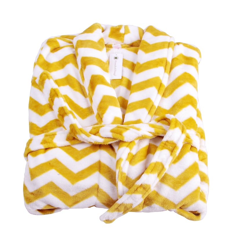 Home Soft Things Men & Women Bathrobe Printed Flannel Fleece Cloth