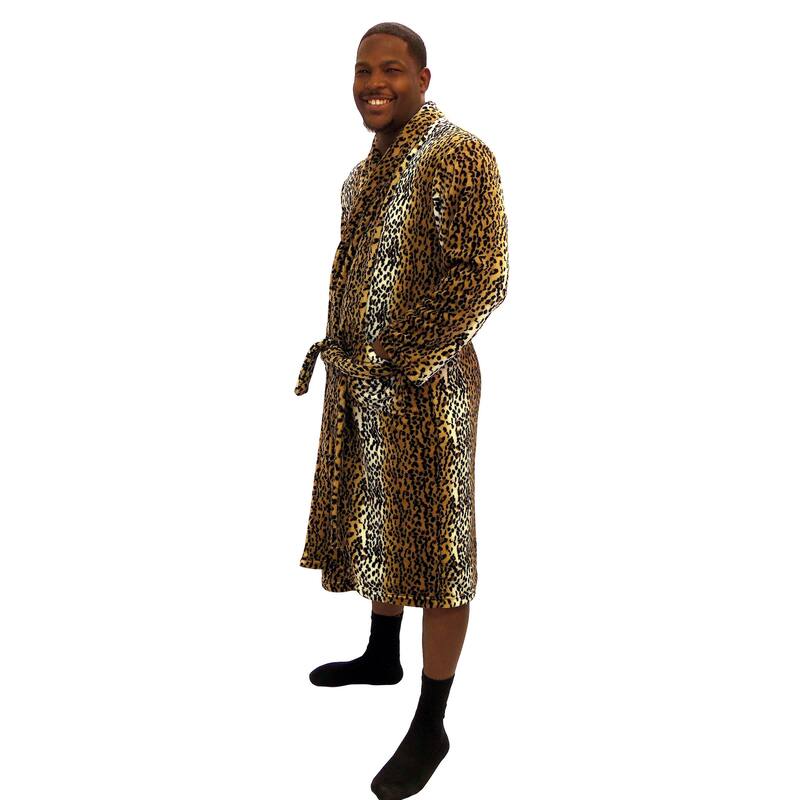 Home Soft Things Men & Women Bathrobe Printed Flannel Fleece Cloth