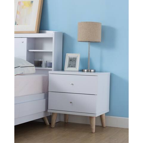 Carson Carrington Gjovik Modern White 2 Drawer Nightstand By