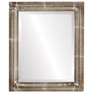 Philadelphia Framed Rectangle Mirror in Champagne Silver - Antique Silver