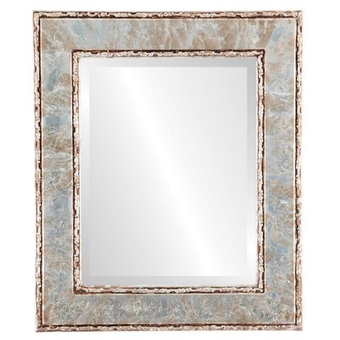 Paris Framed Rectangle Mirror in Champagne Silver - Antique Silver