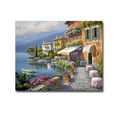Seaside Bistro Cafe by Sung Kim Gallery Wrapped Canvas Giclee Art
